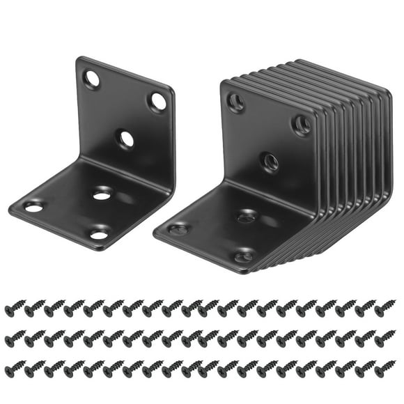 24 Pack l Corner Bracket Metal Angle Brackets, Black, 1.62"x1.58"x1.62"