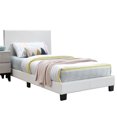 thumbnail image 1 of Poundex Furniture Twin Faux Leather Bed Frame with 12 Slats in White, 1 of 4