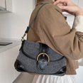 thumbnail image 3 of Bolso Hombro Maillard Con Costuras Mezclilla Páramo Casual Retro Europeo Y Americano (gris Oscuro), 3 of 9