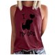 thumbnail image 1 of Tops casuales sexys de verano sin mangas para mujer Tops de chaleco sin mangas con estampado de cuello redondo regular Fridja  gh4978, 1 of 5