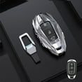 thumbnail image 3 of For Hyundai Key fob Cover,Compatible with Hyundai Fe Palisade Kona Elantra GT Veloster 3 4 5 Buttons Case Protector Shell with Keychain(Silver), 3 of 7