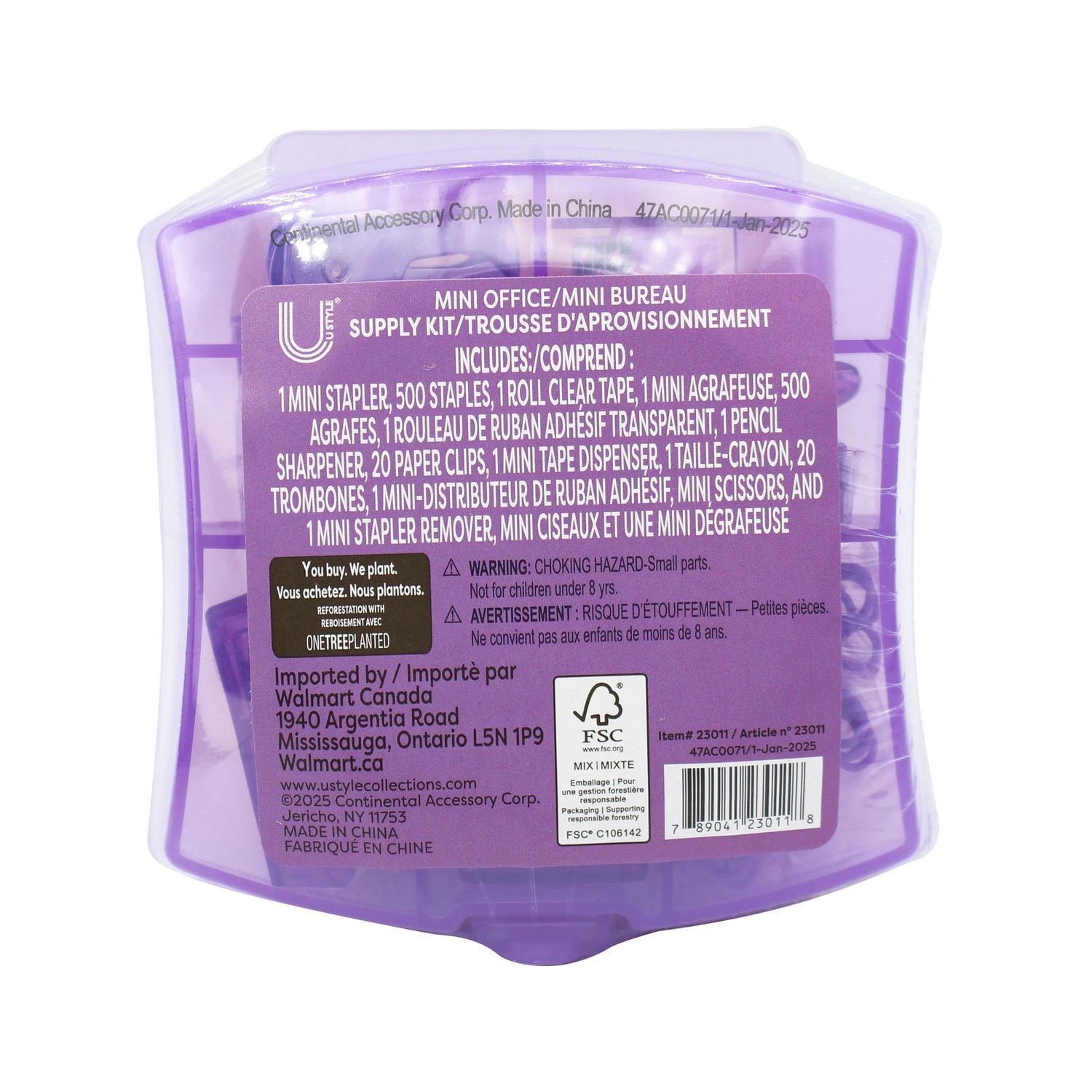 Ensemble de papeterie de bureau mini U Style, thème nœud Kit essentiel de rentrée 9-en-1