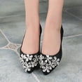 thumbnail image 3 of Women's Rhinestone Flats Sequins Wedding Shoes Comfort Ballet Flat Shoe Low Heel Dress Shoes, 3 of 4