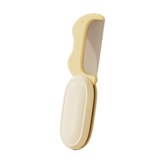 Btomtd Portable Foldable Pet Comb For Cats And Dogs Foldable Stainless Steel Teeth Small Facial Comb, Yellow