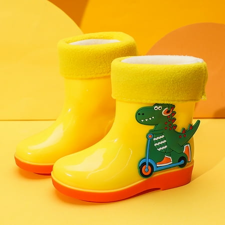 

Ruidigrace Children Infants Baby Boys Girls Cartoon Dinosaur Water Proof Rain Boots Shoes