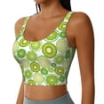 thumbnail image 2 of Goofa Kiwi Lemon Printed Sports Bras for Women, High Impact Running Bra Workout Crop Tank Tops Longline Sports Bra Push up-X-Large, 2 of 9
