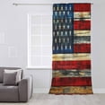 thumbnail image 3 of Retro American Flag Semi Sheer Curtains Drapes for Living Room, Bedroom, French Doors Window 84 Inches Long, Blue Red USA Flag Vintage Wood Rod Pocket Chiffon Curtain Drapery Voile Draperies Panel, 3 of 6