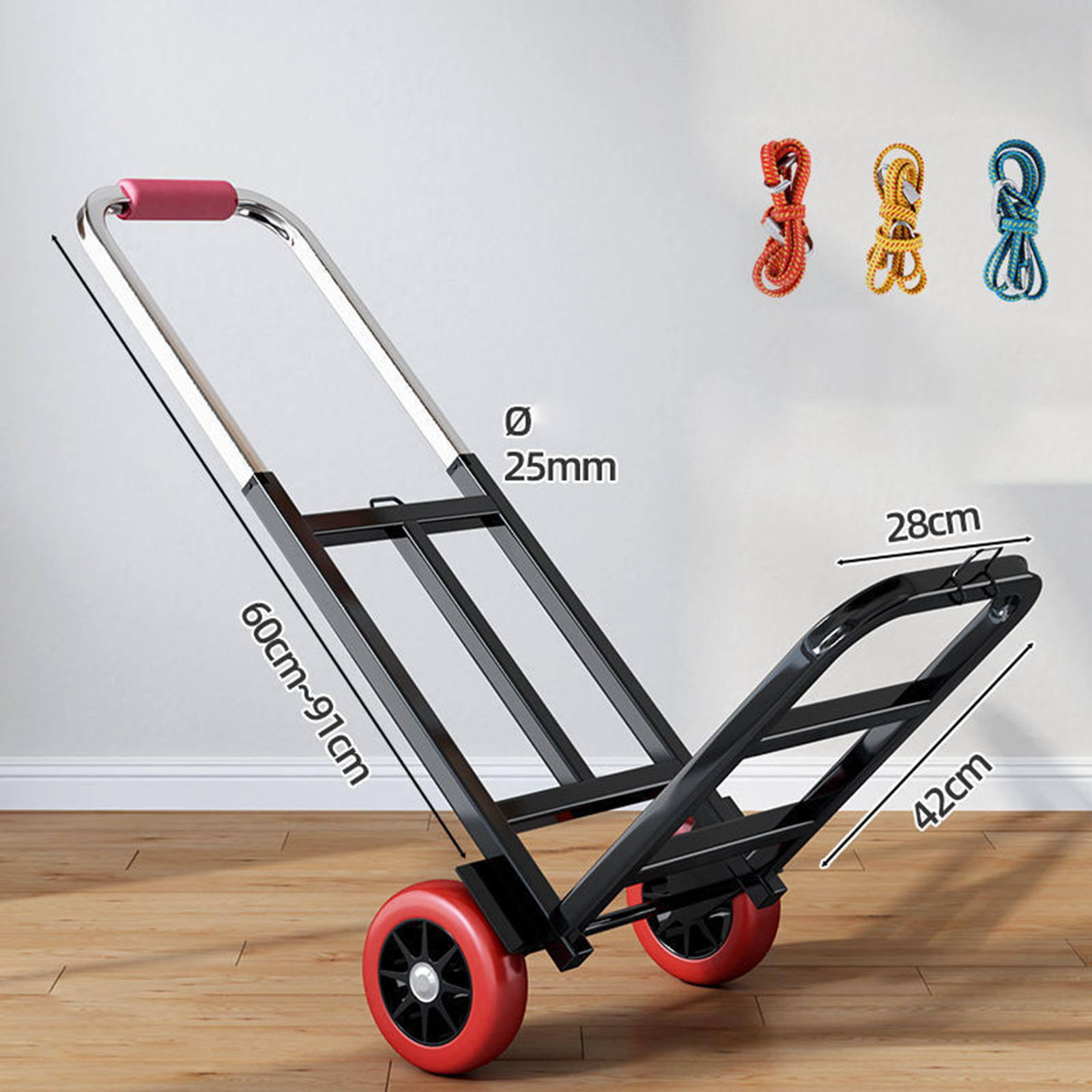 jiaping Folding Hand Truck Hand Cart Utility Carts Carrier with 3 Elastic Ropes Portable