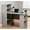 Grey, variant on Home Office Desks, Computer Desk,L Shaped Gaming Desk with Power Outlets & LED Lights,with Monitor Stand and CPU Shelf, White Office Desks,Particle Board,Steel Computer Desks
