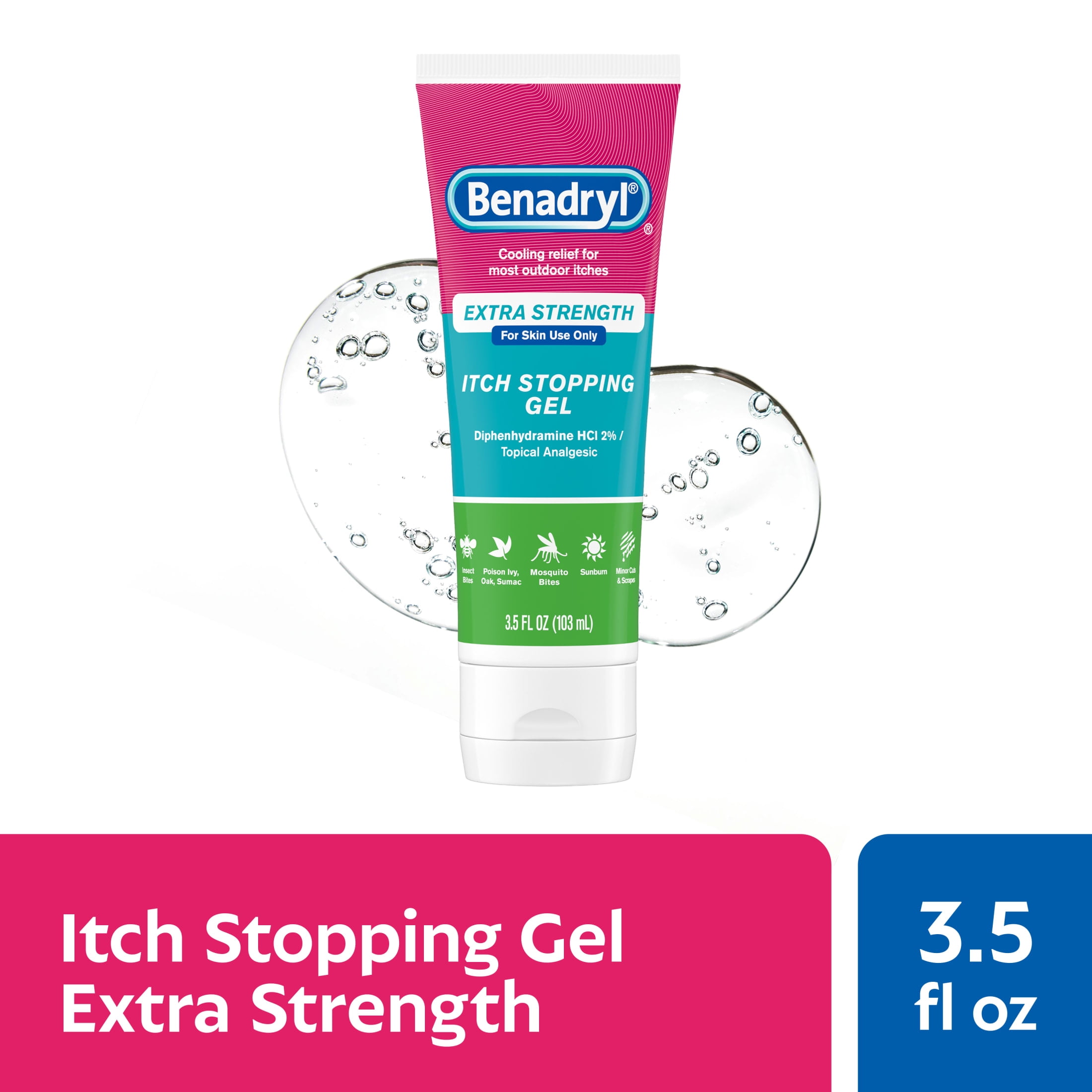 Benadryl Itch Relief Gel, Extra Strength, Soothing Relief, Scrapes, Insect Bites, 3.5 fl oz