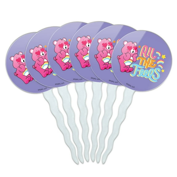 Care Bears: Unlock the Magic All the Feels Cupcake Picks Toppers Decoration Set of 6