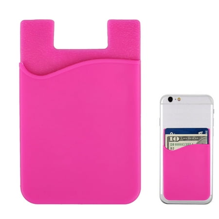 Silicone Credit Card Pocket Money Pouch Holder Case for Almost Smartphones, iPhone, (Best Way To Accept Credit Cards On Android)