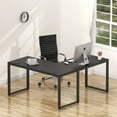 SHW Artwork Black LShaped Desk SOHO Corner Computer Furniture for