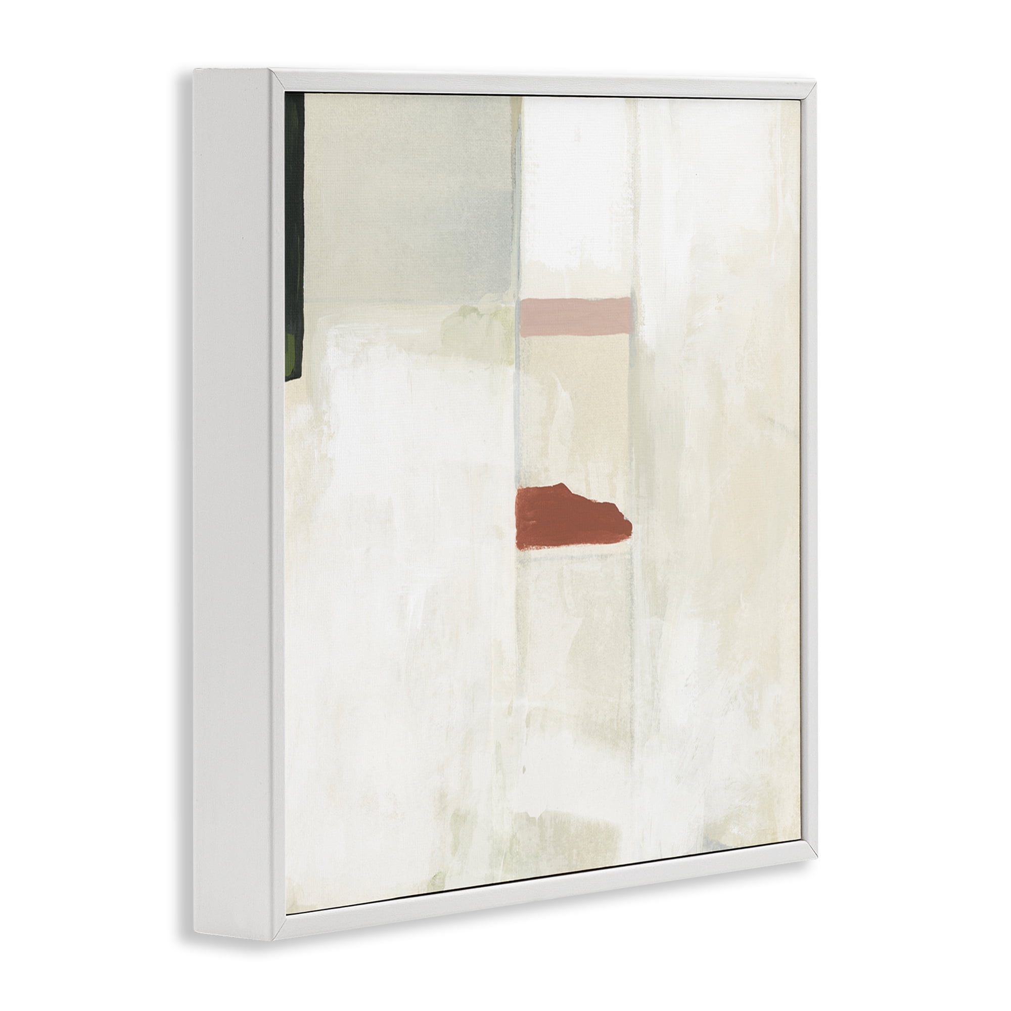 Stupell Industries Abstract with Terracotta Accent Abstract Painting White Framed Art Print Wall Art, 12 x 12