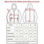 Alpine Swiss Eva Women’s Hooded Puffer Jacket | Lightweight Down Alternative Coat | Warm Water-Resistant Packable Winter Outerwear with Zip Pockets