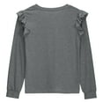 thumbnail image 5 of Tdoqot Girls Cotton T Shirts with Ruffle- Crewneck Casual Long Sleeve Fashion Kids Spring Clothes Tops Gray Size 4-12, 5 of 6