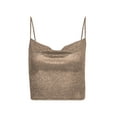 thumbnail image 5 of Baby Sweetie Women Glitter Crop Top, Blackless Shiny Spaghetti Straps Low Cut V-Neck Form-Fitting Tank Top Clubwear, 5 of 6