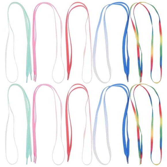 OULII 5 Paires de Lacets Ruban pour Chaussures Lacets Plats en Polyester Accessoires de Loisirs