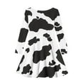 thumbnail image 5 of Suhoaziia Novelty Midi Skirt for Child Girls Size 11-12 Years Cow Stripes Graphic White Dress Comfortable Durable Jumpskirt Trendy Clothes with Sleeves, 5 of 7