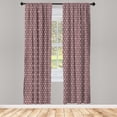 thumbnail image 3 of Ambesonne Hipster Curtains, Scattered Strokes Circles, Pair of 28"x63", Grey Pink Redbrown, 3 of 5