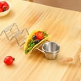 thumbnail image 2 of Outoloxit Stainless Steel Taco Holders Set of 6 with Sauce Cups for Serving & Organizing Tacos Burritos Sandwich Party Dishwasher Safe, 2 of 6