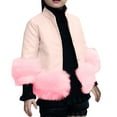 thumbnail image 4 of Gibobby Chamarra de invierno para bebé niñoChaqueta para niñas pequeñas, moda de otoño e invierno, chaquetas con cuello de lana de PU para niños pequeños(Rosa, 12-18 Meses), 4 of 5