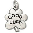thumbnail image 1 of Sterling Silver 24" .8mm Box Chain 3D Irish Four Leaf Clover Good Luck Symbol Pendant Necklace, 1 of 2