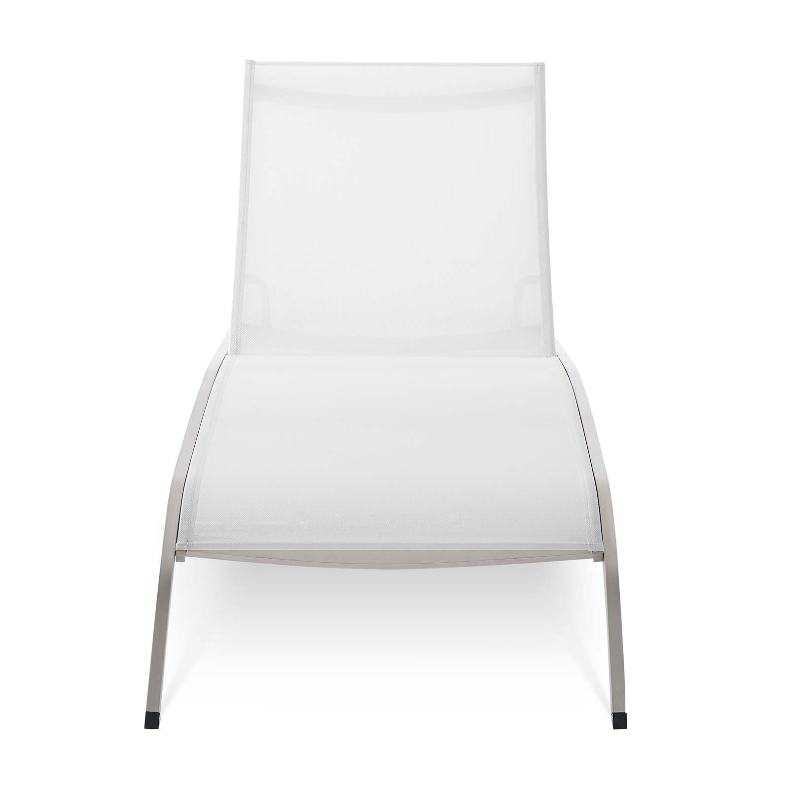 Contemporary Modern Urban Designer Outdoor Patio Balcony Garden Furniture Lounge Lounge Chair, Aluminum, White - image 3 of 6