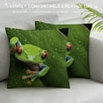 thumbnail image 3 of Shangniulu Animal Throw Pillow Cushion Cover, Red Eyed Tree Frog Hiding in Exotic Macro Leaf in Costa Rica Rainforest Tropical Nature, Decorative Square Accent Pillow Case, 3 of 5