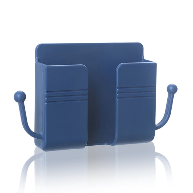 Matsuzay Soporte para teléfono móvil montado en la pared Organizador autoadhesivo de perforación libre Caja de almacenamiento multifuncional para el Almacenamiento y organización del hogar Azul Matsuzay HA011648-03