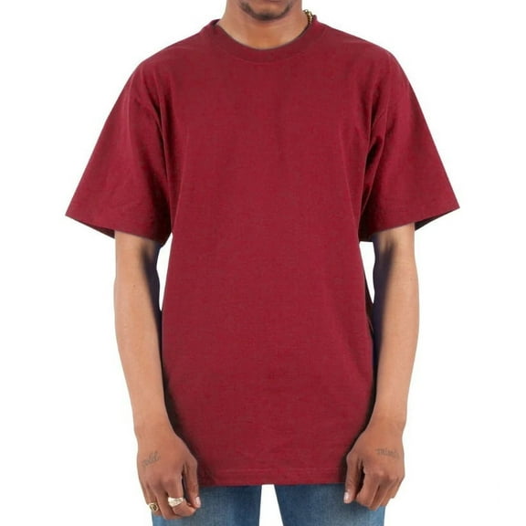 Shaka Wear Men's Max Heavyweight Short Sleeve Crew Neck T-Shirt - Cardinal Red - Large