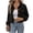 Black, variant on Women's Chenille Jacket Long Sleeve Button Down Corduroy Crop Cardigan Winter Warm Casual Solid Color Coat