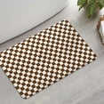 thumbnail image 2 of Brown and White Checkerboard Pattern Bathroom Rugs Mat,Non Slip Microfiber Bathroom Rug,Rubber Backing,Soft Bathroom Mats for Bathroom Floor,Tub and Shower,17x27in(43x68cm), 2 of 5