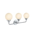thumbnail image 2 of Hanson 3 lights bath sconce in black with frosted shade, 2 of 7