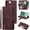 Wine Red, variant on Wallet Case for iPhone SE(5G) 2022 iPhone 7 iPhone 8 iPhone SE 2020, Retro Matte 9 Card Holder Slots Zipper Pocket PU Leather Magnetic Closure Kickstand with Wrist Strap Flip Case-Wine Red