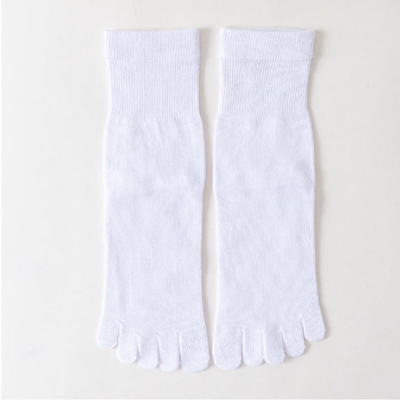 TELOLY Five Finger Socks for Women, Cotton Yoga Socks with Silicone Non Slip Heel, Toe Separated Grip Socks for Pilates Barre Workout Home Exercise, Breathable