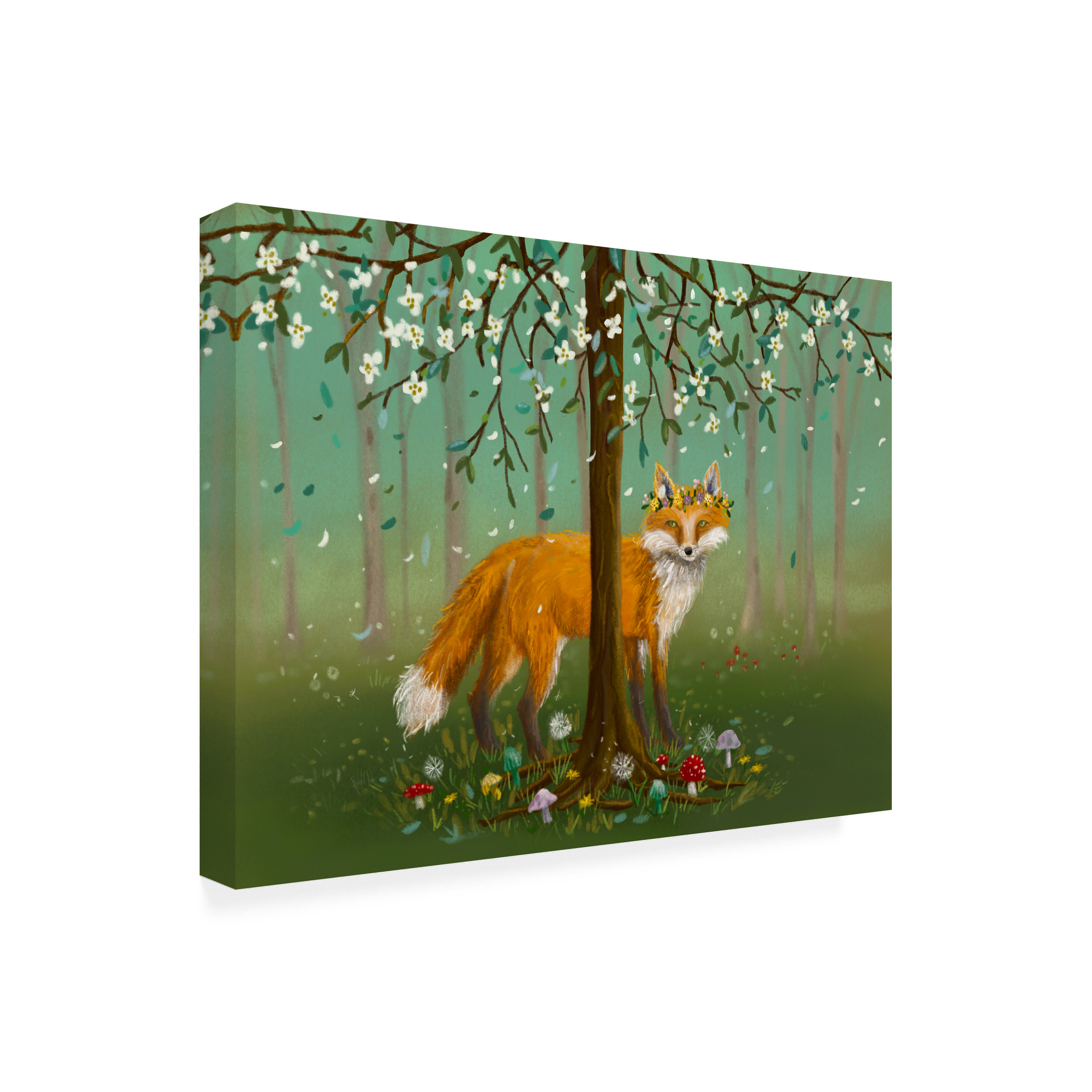 Canvas Wall Art - Christine Rotolo 'Forest Animals Fox' Wall Art for Living Room, Bedroom, or Office DÃ©cor by Trademark Fine Art - 47 x 35 Inches