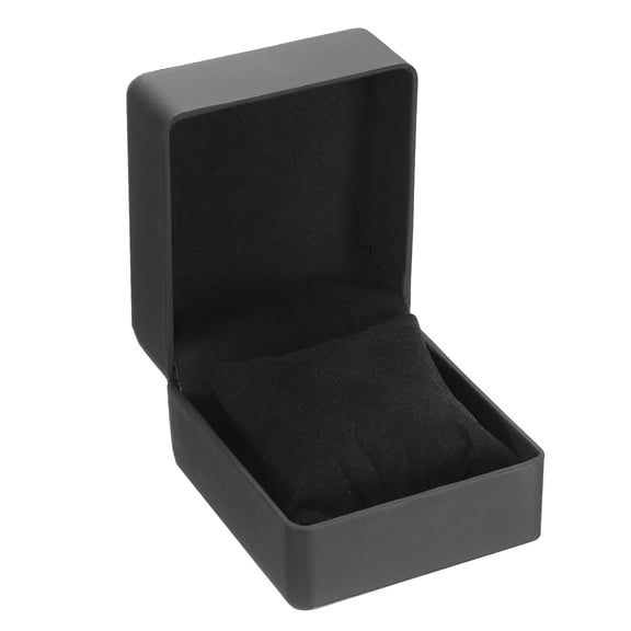 Single Watch Case, PU Leather Watch Travel Storage Box with Removable Cushion, Black, Matte Finish