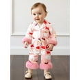 thumbnail image 4 of Rovasas Girl Christmas Santa Claus/Dot/Socks/Candy Cane Print Jumpsuits Pajama, 4 of 7