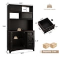 thumbnail image 5 of 71" Tall Bookcase with storage, 5-Tier Bookshelf with Door, Bookcase for Living Room Home Office, Black, 5 of 8