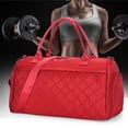 thumbnail image 1 of Sac Polochon de Sport pour Femmes, Sacs d'Entraînement avec Compartiment à Chaussures et Poche Humide, Rouge, 1 of 7