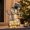 A, variant on HOARBOEG Lighted Iron Snowman Statue Snow Flocked 31.5 Inch with Pinecones Red Berries for Indoor Outdoor Xmas Home Decor