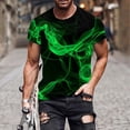 thumbnail image 2 of Rggeeun Men'S T-Shirt Gradient Tie Dye Style Pattern Breathable Loose Fit Short Sleeve Crew Neck Knit For Baseball Sports Trendy Tee,Army Green,L, 2 of 4