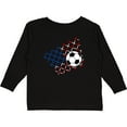 thumbnail image 3 of Inktastic Soccer Ball, Net with American Flag Colors Boys or Girls Long Sleeve Toddler T-Shirt, 3 of 5