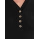 thumbnail image 5 of INSPIRAR CHIC Blusas de Mujer de Punto Acanalado con Cuello en V y Botones de Manga Corta XS Negra, 5 of 6