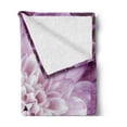 thumbnail image 2 of Flower Soft Flannel Fleece Throw Blanket, Close-up Image of a Chrysanthemum Blossom Fresh Spring Gardening Plant, Cozy Plush for Indoor and Outdoor Use, 50" x 60", Violet and Pale Lilac, by Ambesonne, 2 of 5
