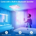 thumbnail image 6 of Bathroom Exhaust Fan with Bluetooth Speaker, 230 CFM 1.0 Sone Bathroom Exhaust Fan with Light, 3 Dynamic Light, 7 LED Color, 3 Color Temperatures, Nightlight, Music Sync, Remote, 6 of 9