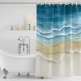 thumbnail image 2 of Blue Summer Beach Coastal Shower Curtain Set - 48" x 72" Washable Bathtub Curtain with 12 Hooks, Nautical Beige Seaside Waterproof Fabric Stall Shower Curtains for Bathroom/Bathtub Décor, 2 of 6