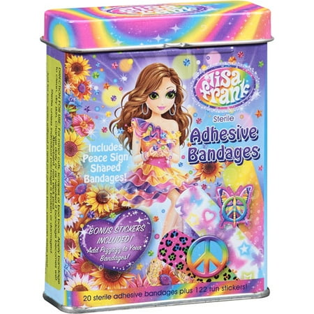 Lisa Frank Assorted Sterile Adhesive Bandages Plus 122 Stickers, 20ct