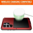 thumbnail image 2 of For Samsung Galaxy S25 Ultra Aluminum Alloy Metal Case,Heavy Duty Full Body with Built-in Screen Protector Shockproof Dustproof Screw Bumper Drop Protective Case For Samsung Galaxy S25 Ultra,Red, 2 of 5